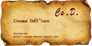 Csoma Dénes névjegykártya